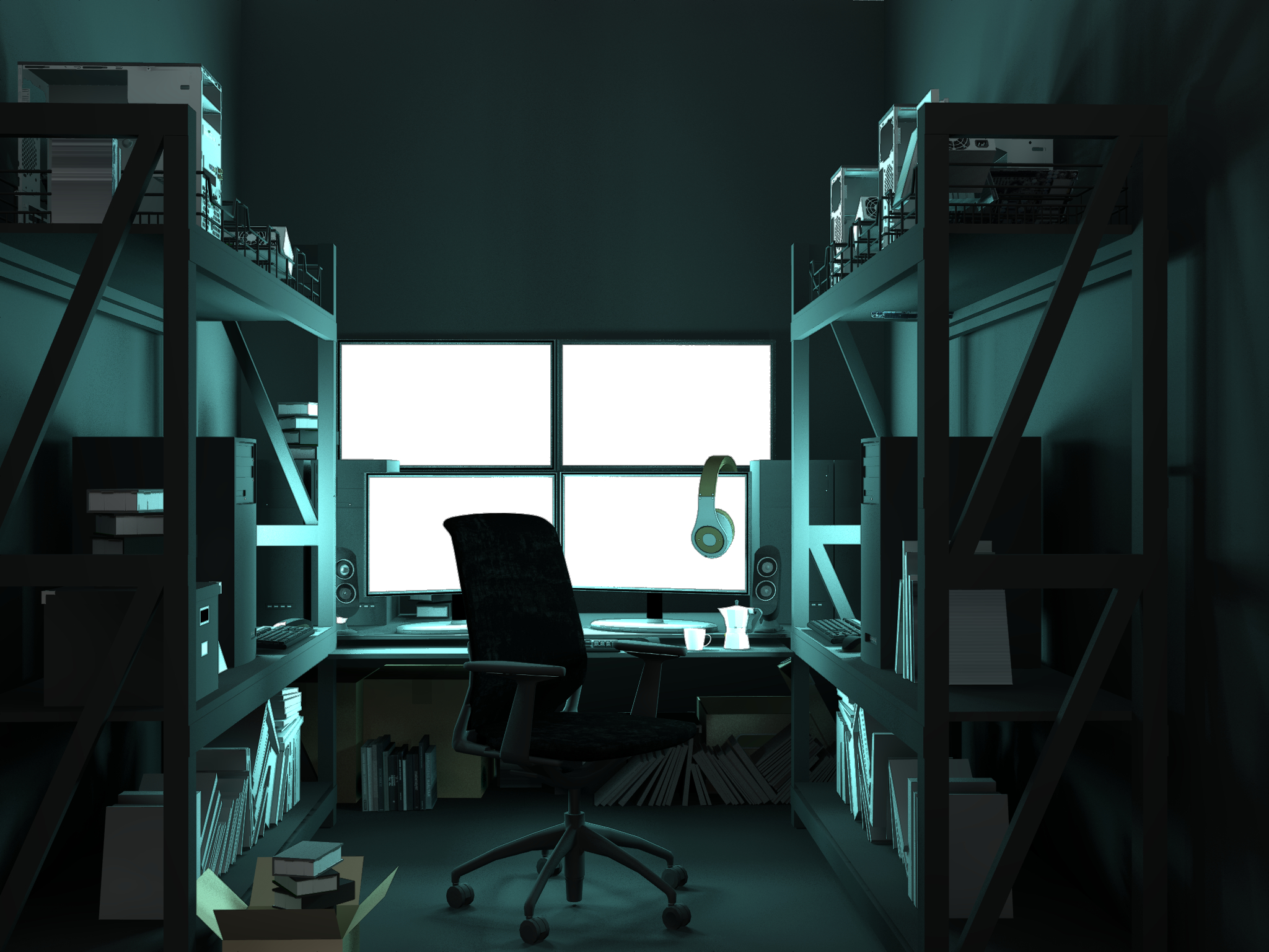 ゲーム背景 無料素材 家 ハッカーの部屋 廃人の部屋 引きこもりの部屋 Dimenshop 素材部